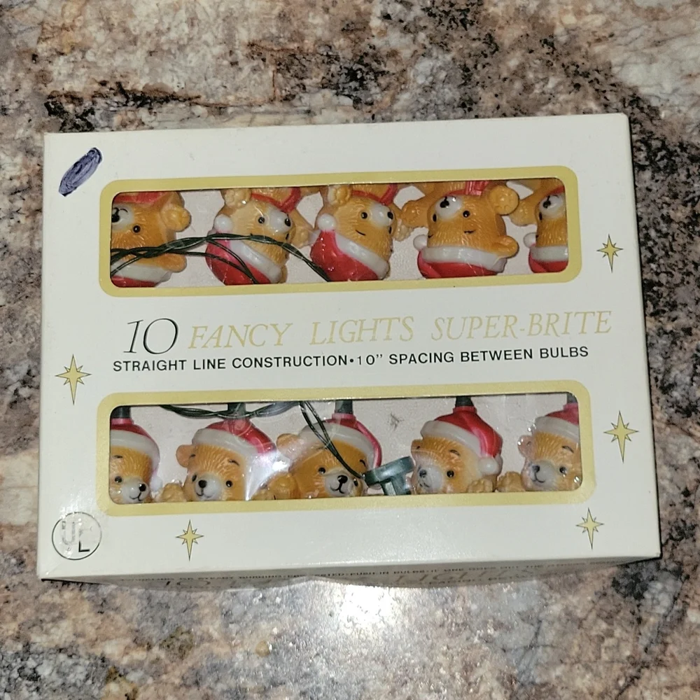 Vintage | Santa Bear Blow Mold String Lights